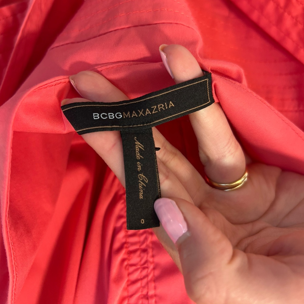 BCBGMaxAzria Hot Pink Ruffled Pleated Mini Sundress - Picture 5 of 5